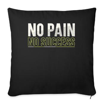 Pas de douleur Pas de succès Athlète de triathlon - Housse de coussin décorative 45 x 45 cm - noir - Devant