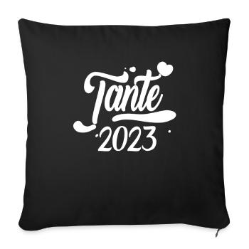Tante 2023 - Werdende Tante - Tante werden - Sofakissenbezug 45 x 45 cm - Schwarz - Vorne