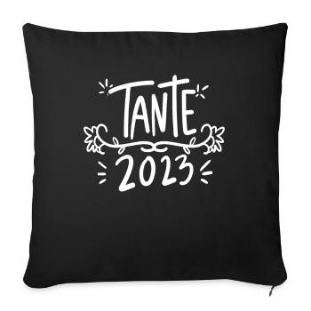 Tante 2023 - Werdende Tante - Tante werden - Sofakissenbezug 45 x 45 cm - Schwarz - Vorne
