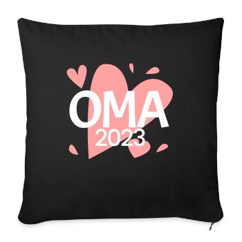 Oma 2023 - Werdende Oma 2023 - Sofakissenbezug 45 x 45 cm - Schwarz - Vorne