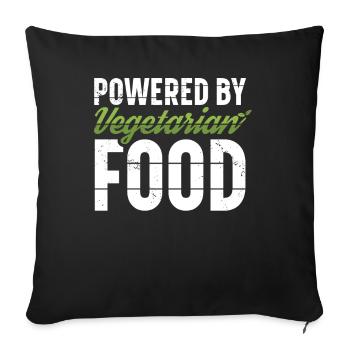 Propulsé par le régime végétarien régime végétalien - Housse de coussin décorative 45 x 45 cm - noir - Devant