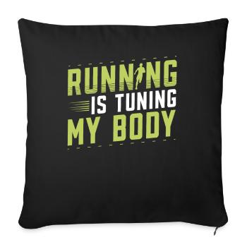 Courir, c’est régler mon body runner Marathon Trail - Housse de coussin décorative 45 x 45 cm - noir - Devant