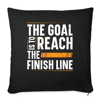 L’objectif est d’atteindre la ligne d’arrivée - Housse de coussin décorative 45 x 45 cm - noir - Devant