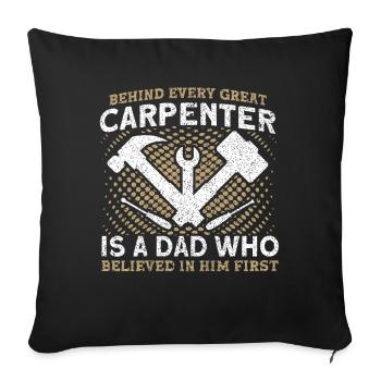 Papa Père Charpentier Père Famille - Housse de coussin décorative 45 x 45 cm - noir - Devant