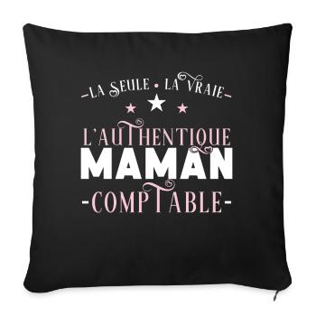 Comptable idée cadeau métier citations profession - Housse de coussin décorative 45 x 45 cm - noir - Devant