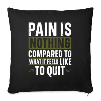 Pain is nothing runner marathon clothing - Sofa pillowcase 17,3'' x 17,3'' (45 x 45 cm) - black - Front