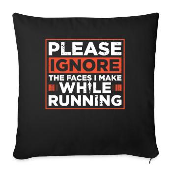 S’il vous plaît ignorez les visages que je fais - Housse de coussin décorative 45 x 45 cm - noir - Devant