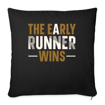 Le premier coureur gagne - Housse de coussin décorative 45 x 45 cm - noir - Devant