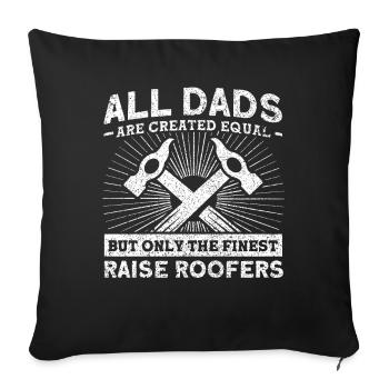 Meilleurs Pères Père Couvreur Père Famille - Housse de coussin décorative 45 x 45 cm - noir - Devant