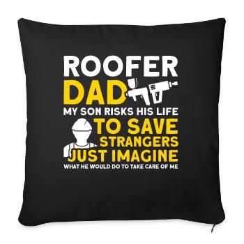 Fils Père Couvreur Père Famille - Housse de coussin décorative 45 x 45 cm - noir - Devant