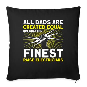 Meilleurs Pères Père Électricien Père Famille - Housse de coussin décorative 45 x 45 cm - noir - Devant