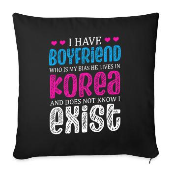 I have a friend of Korean lovers - Sofa pillowcase 17,3'' x 17,3'' (45 x 45 cm) - black - Front