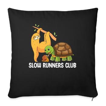 Slow Runners Club Läufer-marathon-bekleidung - Sofakissenbezug 45 x 45 cm - Schwarz - Vorne