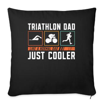 Père du triathlon Athlètes de triathlon Natation - Housse de coussin décorative 45 x 45 cm - noir - Devant