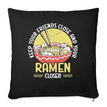 Gardez vos ramen plus proches des amateurs de ramen Japon - Housse de coussin décorative 45 x 45 cm - noir - Devant
