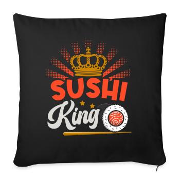 Sushi King Sushi Lovers Japon Japonais - Housse de coussin décorative 45 x 45 cm - noir - Devant