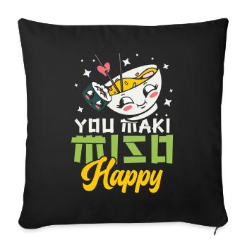 You Maki Miso Happy Ramen Lover Japan - Sofa pillowcase 17,3'' x 17,3'' (45 x 45 cm) - black - Front