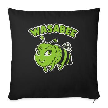 Wasabee Sushi Lovers Japon Cuisine japonaise - Housse de coussin décorative 45 x 45 cm - noir - Devant
