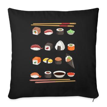 Sushi Autres gentils Amateurs de sushi Japon - Housse de coussin décorative 45 x 45 cm - noir - Devant