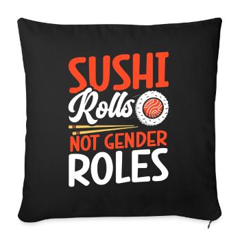 Rouleaux de sushi sans rôles de genre - Housse de coussin décorative 45 x 45 cm - noir - Devant