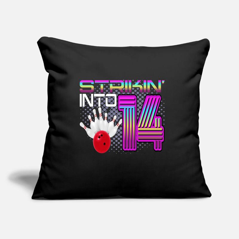 Frapper dans 14 Bowling Bowler 14e anniversaire Housse de coussin décorative 45 x 45 cm