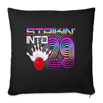 Frapper dans 29 Bowling Bowler 29e anniversaire - Housse de coussin décorative 45 x 45 cm - noir - Devant