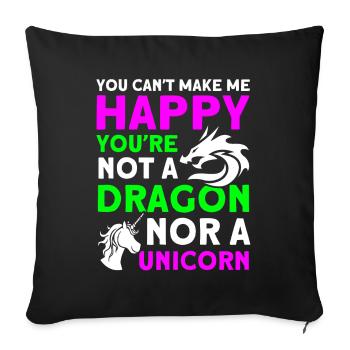 Happy Dragon Unicorn Unicorn Amoureux - Housse de coussin décorative 45 x 45 cm - noir - Devant