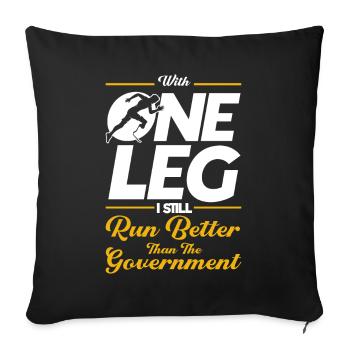 Handicap Amputee Amputation Prosthetic Leg - Sofa pillowcase 17,3'' x 17,3'' (45 x 45 cm) - black - Front