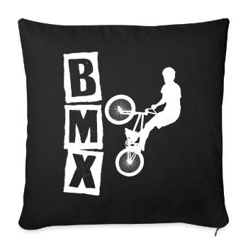 BMX Rennrad Radfahrer Trick - Sofakissenbezug 45 x 45 cm - Schwarz - Vorne