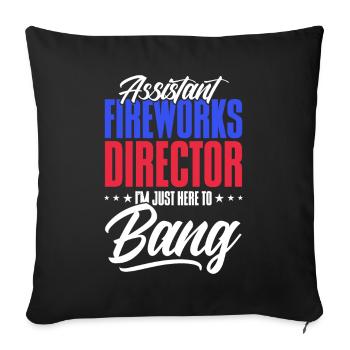 Drôle de feu d’artifice pyrotechnicien disant - Housse de coussin décorative 45 x 45 cm - noir - Devant