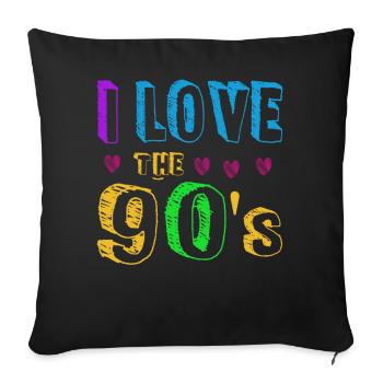 Années 1990 90 I Heart Nineties I Love the 90's Old - Housse de coussin décorative 45 x 45 cm - noir - Devant