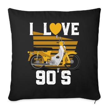 Années 1990 90 I Heart Nineties I Love the 90's Old - Housse de coussin décorative 45 x 45 cm - noir - Devant