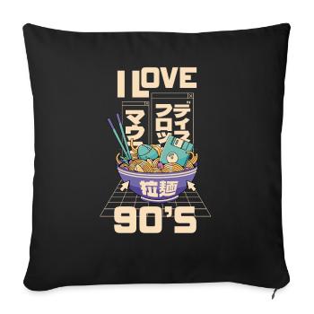 Années 1990 90 I Heart Nineties I Love the 90's Old - Housse de coussin décorative 45 x 45 cm - noir - Devant
