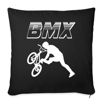 bmx race bike cyclist rider trick - Sofa pillowcase 17,3'' x 17,3'' (45 x 45 cm) - black - Front