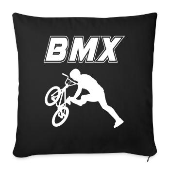 bmx race bike cyclist rider trick - Sofa pillowcase 17,3'' x 17,3'' (45 x 45 cm) - black - Front