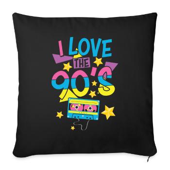 Années 1990 90 I Heart Nineties I Love the 90's Old - Housse de coussin décorative 45 x 45 cm - noir - Devant