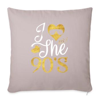 1990's 90s I Heart Nineties I Love the 90's Old - Sofakissenbezug 45 x 45 cm - helles Taupe - Vorne