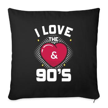 Années 1990 90 I Heart Nineties I Love the 90's Old - Housse de coussin décorative 45 x 45 cm - noir - Devant