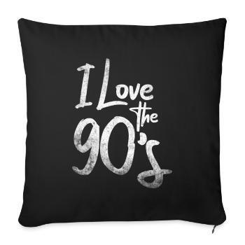 Années 1990 90 I Heart Nineties I Love the 90's Old - Housse de coussin décorative 45 x 45 cm - noir - Devant