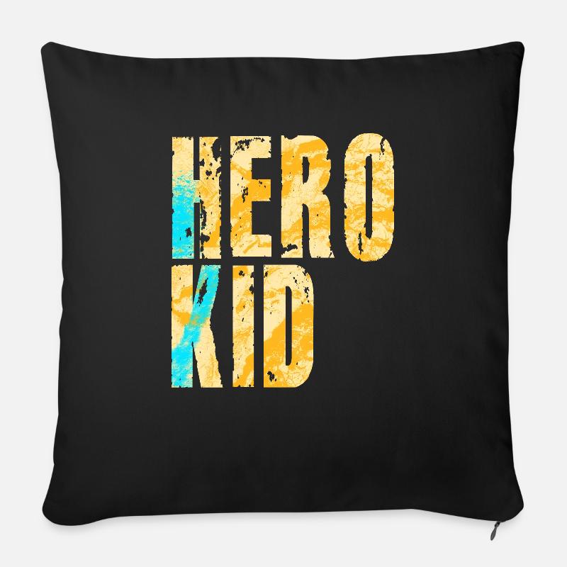Héros Kid - Housse de coussin décorative 45 x 45 cm - noir