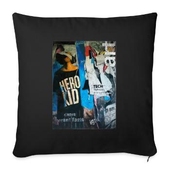 Super Hero Kid Kids Inspirational Comic - Sofa pillowcase 17,3'' x 17,3'' (45 x 45 cm) - black - Front