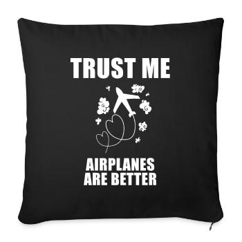 Airplane Pilot Saying Gift - Sofa pillowcase 17,3'' x 17,3'' (45 x 45 cm) - black - Front