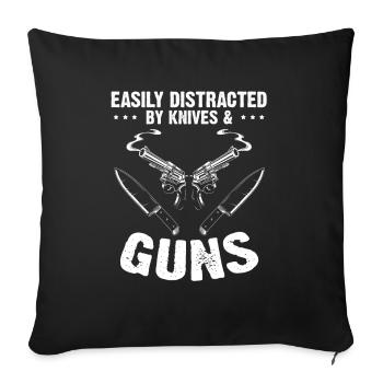 Knife Collector Designs Messerfan Knife Maker - Sofa pillowcase 17,3'' x 17,3'' (45 x 45 cm) - black - Front