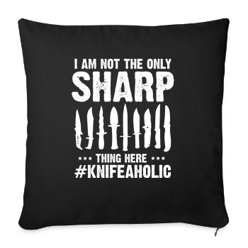 Knife Collector Designs Messerfan Knife Maker - Sofa pillowcase 17,3'' x 17,3'' (45 x 45 cm) - black - Front