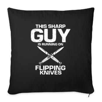 Knife Collector Designs Messerfan Knife Maker - Sofa pillowcase 17,3'' x 17,3'' (45 x 45 cm) - black - Front