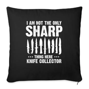 Knife Collector Designs Messerfan Knife Maker - Sofa pillowcase 17,3'' x 17,3'' (45 x 45 cm) - black - Front