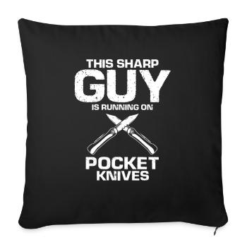 Knife Collector Designs Messerfan Knife Maker - Sofa pillowcase 17,3'' x 17,3'' (45 x 45 cm) - black - Front