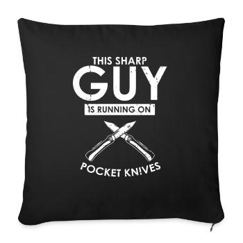 Knife Collector Designs Messerfan Knife Maker - Sofa pillowcase 17,3'' x 17,3'' (45 x 45 cm) - black - Front