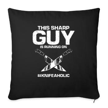 Knife Collector Designs Messerfan Knife Maker - Sofa pillowcase 17,3'' x 17,3'' (45 x 45 cm) - black - Front