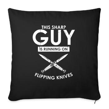 Knife Collector Designs Messerfan Knife Maker - Sofa pillowcase 17,3'' x 17,3'' (45 x 45 cm) - black - Front